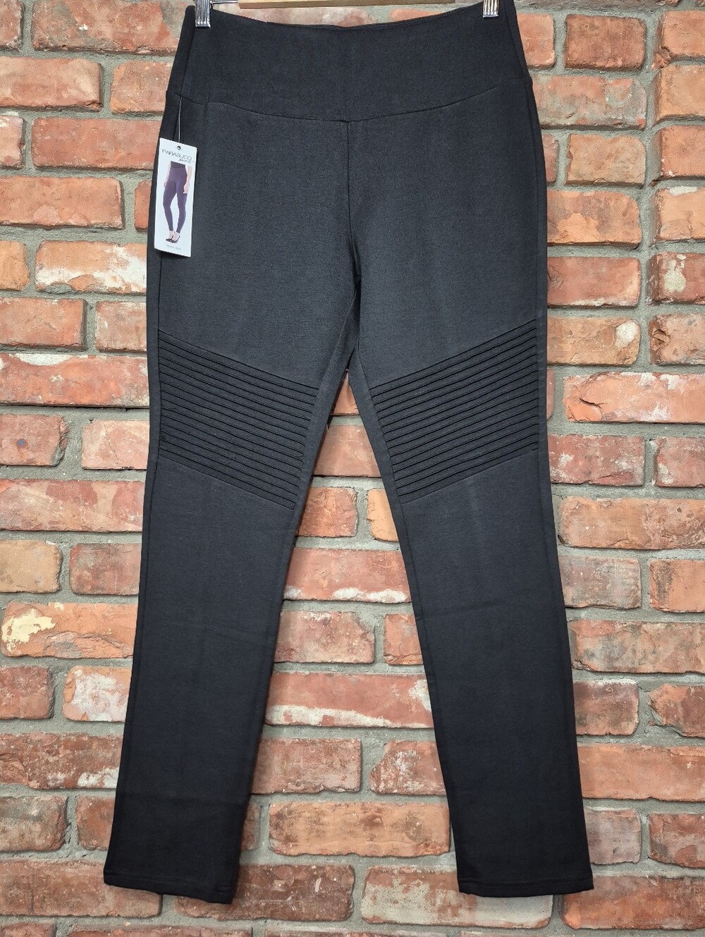 Parasuco NWT Black Moto Ponte Leggings Slim Leg Pants M